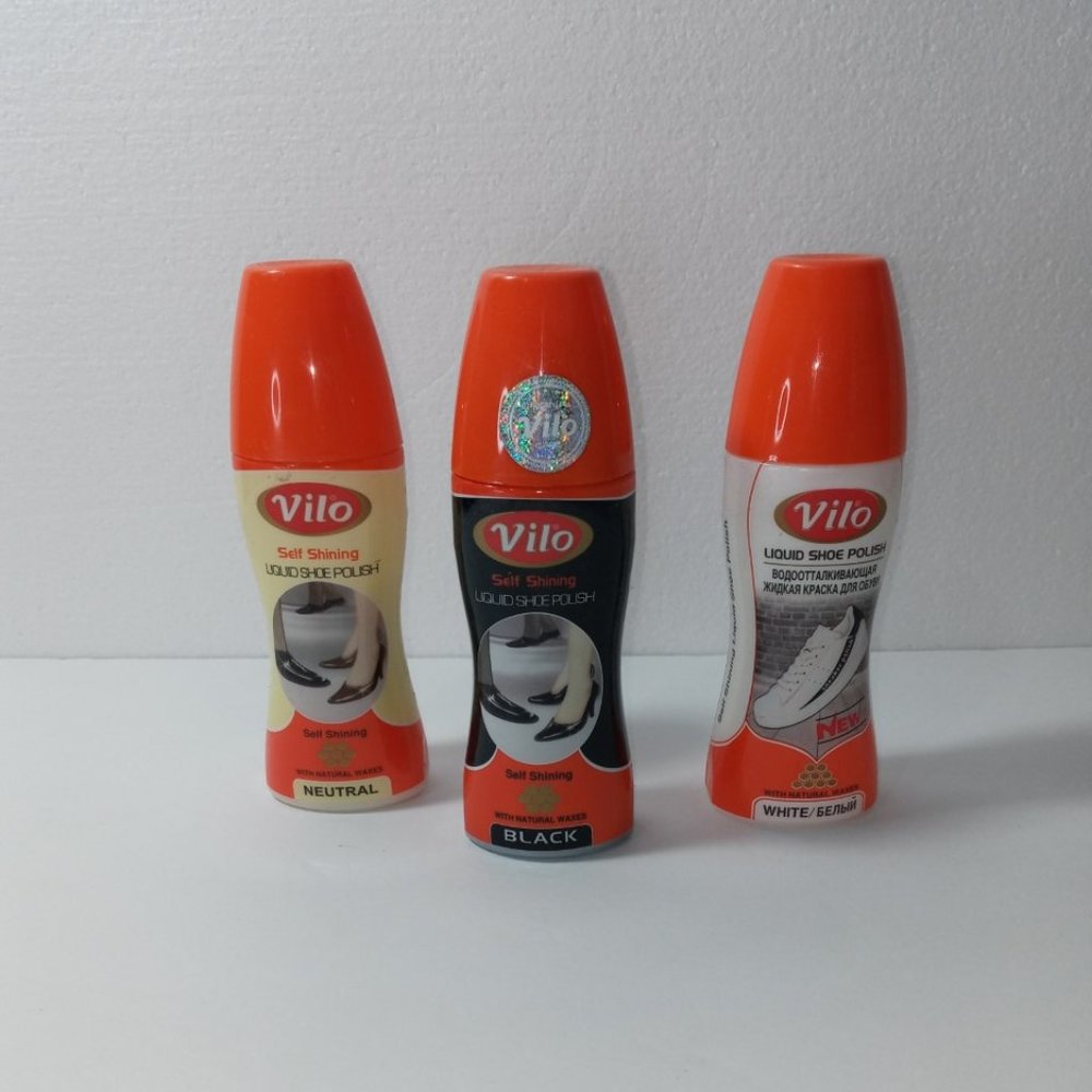 SHOE LIQUID POLISH NEUTRAL/BLACK/WHITE VILO (3PCS)